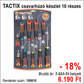 Tactix csavarhúzó készlet 10 részes