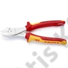 Knipex erőkímélő oldalcsípő fogó krómozott VDE 200 mm, rögzítőszemmel