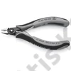 Knipex precíziós elektronikai oldalcsípő fogó ESD többkomponensű nyél barnított 125 mm