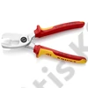 Knipex Kábelolló kettős vágóéllel krómozott VDE 200 mm