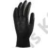Fekete precíziós poliészter kesztyű PU mártott tenyérrel 8