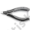 Knipex precíziós elektronikai oldalcsípő fogó ESD többkomponensű nyél barnított 125 mm