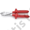 Knipex erőkímélő oldalcsípő fogó krómozott, mártott nyél VDE 200 mm