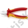 Knipex Huzalcsupaszító-oldalcsípőfogó krómozott VDE 160 mm