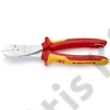 Knipex erőkímélő oldalcsípő fogó krómozott VDE 200 mm, rögzítőszemmel