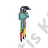 SATA imbuszkulcs készlet 9 részes 1.5-10mm, hosszú gömbvégű (színkód)