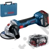 Bosch GWS 180-LI akkus sarokcsiszoló 125mm + 2x4.0Ah akku + GAL 18V-40 EU töltő + koffer
