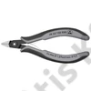 Knipex precíziós elektronikai oldalcsípő fogó ESD többkomponensű nyél barnított 125 mm