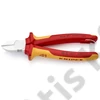 Knipex oldalcsípő fogó krómozott VDE 180 mm, rögzítőszemmel