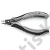 Knipex precíziós elektronikai oldalcsípő fogó ESD többkomponensű nyél barnított 125 mm