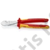 Knipex erőkímélő oldalcsípő fogó krómozott VDE 250 mm, rögzítőszemmel