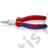 Knipex kerekcsőrű fogó többkomponensű nyél, krómozott 140 mm