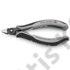 Knipex precíziós elektronikai oldalcsípő fogó ESD többkomponensű nyél barnított 125 mm