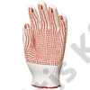 Kötött PES/PAMUT fehér kesztyű két oldalon piros pettyek 8