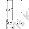 Bosch keményfém negyedpálcatag-maró (1 vágóél) R1 3.2mm, D 9.5mm, L 10.2mm, G 41mm, d:8 mm Standard for Wood