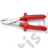 Knipex erőkímélő oldalcsípő fogó krómozott, mártott nyél VDE 200 mm