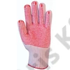 Kötött PES/PAMUT fehér kesztyű két oldalon piros pettyek 8