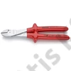 Knipex erőkímélő oldalcsípő fogó krómozott, mártott nyél VDE 250 mm
