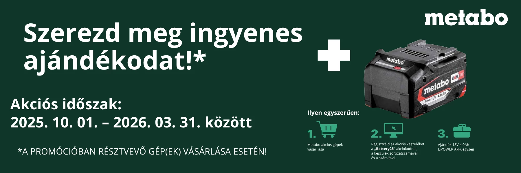 Metabo akkumulátor akció
