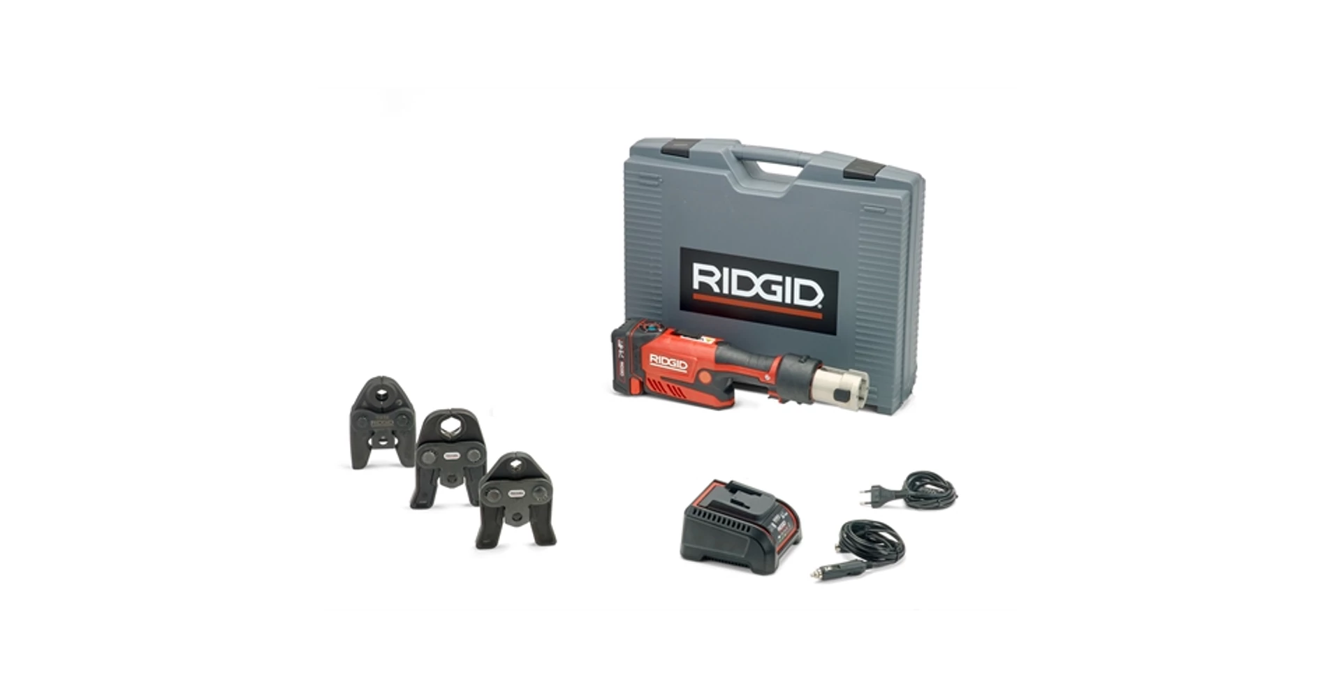 Ridgid RP 351-B akkus egyenes présgép + M15-22-28 pofák + 18V 2.5Ah ...