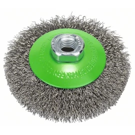 Bosch kúpkefe hullámosított dróttal M14 100 mm, 0.35 mm inox