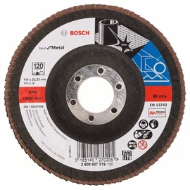 Bosch lamellás tárcsa 115x22.23 mm P120 fémhez Zirkon X571 kúpos üvegszál
