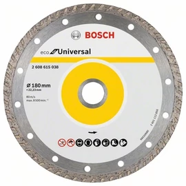 Bosch vágókorong, gyémánt 180x22.23 mm univerzális, Turbo 10 db