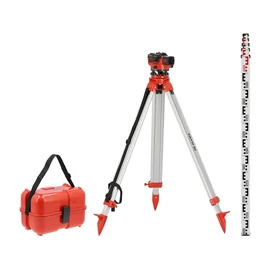 YATO optikai geodéziai szintező tartozékokkal 32x-os optikai szintező + 5 méteres mérőléc + állvány (YT-30553)