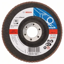 Bosch lamellás tárcsa 125x22.23 mm P60 fémhez Zirkon X551 egyenes üvegszál