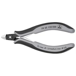 Knipex precíziós elektronikai oldalcsípő fogó ESD többkomponensű nyél barnított 120 mm