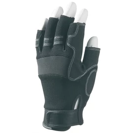 Bőrkesztyű fekete szintetikus sofőr ujjvég nélkül 8