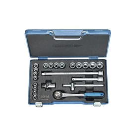 Gedore dugókulcs készlet, 3/8&quot;, 22 részes, hatszög, 6-22 mm (30 HMU-3)