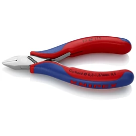 Knipex elektronikai oldalcsípő fogó hegyes fejű, többkomponensű nyél 115mm