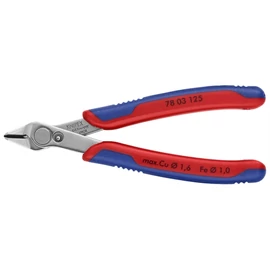 Knipex elektronikai oldalcsípő fogó Super Knips többkomponensű nyél 125 mm (bliszter)