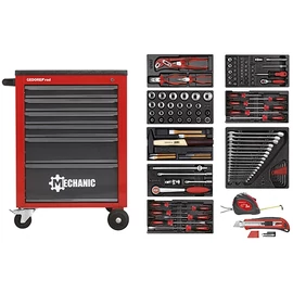 GedoreRed komplett szerszámkocsi MECHANIC szerszámokkal 119 részes 6 fiókos R21560001