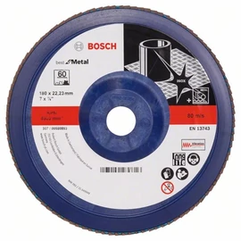 Bosch lamellás tárcsa 180x22.23 mm P60 fémhez Zirkon X571 egyenes műanyag