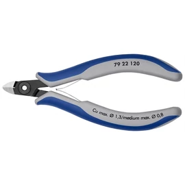Knipex precíziós elektronikai oldalcsípő fogó többkomponensű nyél barnított 120 mm