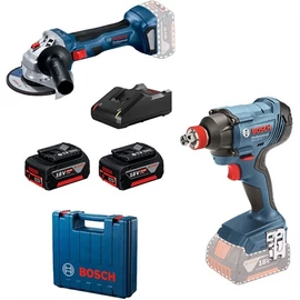 Bosch GDX 180-LI+GWS 180-Li gépszett 18V/ 2x4Ah, kofferben