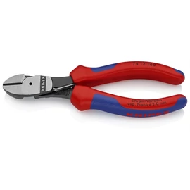 Knipex erőkímélő oldalcsípő fogó feketére foszfátozott, többkomponensű nyél 160 mm