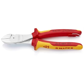 Knipex erőkímélő oldalcsípő fogó krómozott VDE 200 mm, rögzítőszemmel