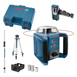 Bosch GRL 400 H forgólézer + vevő + BT170 állvány + GR240 mérőléc + koffer