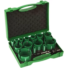 Hikoki keményfémlapkás körkivágó készlet 19-76mm 16 részes, kombi