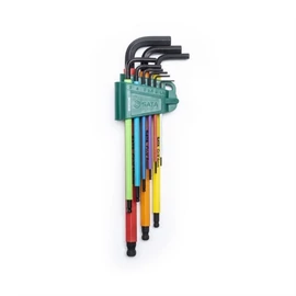 SATA imbuszkulcs készlet 9 részes 1.5-10mm, hosszú gömbvégű (színkód)