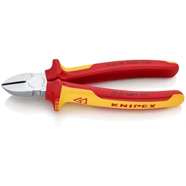 Knipex Oldalcsípőfogó krómozott VDE 180 mm