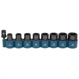 Makita 1/2&quot; IMPACT BLACK dugókulcs készlet 9db-os 8,10,12,13,14,15,17,18mm + 1/4&quot;-1/2&quot; adapter