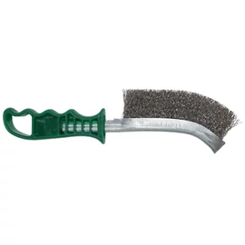 Abraboro kézi drótkefe zöld nyéllel 140x265 mm / 0.30 INOX