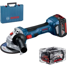 Bosch GWS 180-LI akkus sarokcsiszoló 125mm + 2x4.0Ah akku + GAL 18V-40 EU töltő + koffer