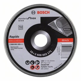 Bosch vágókorong 125x1.0mm inox egyenes 10 db