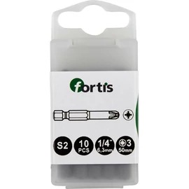 Fortis Bit szívós-kemény 1/4&quot; DIN3126 E6.3 PZ3x50mm (10 darabos csomag)