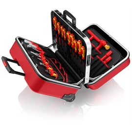 Knipex BIG Twin Move RED szerszámkoffer villanyszerelő szerszámokkal